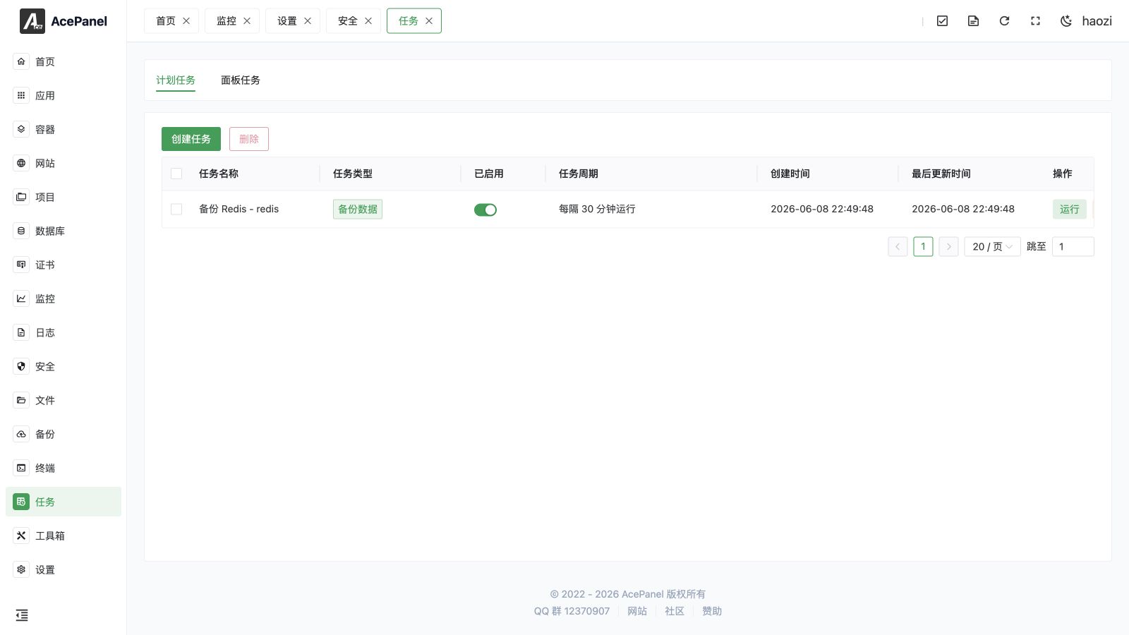 Scheduled tasks